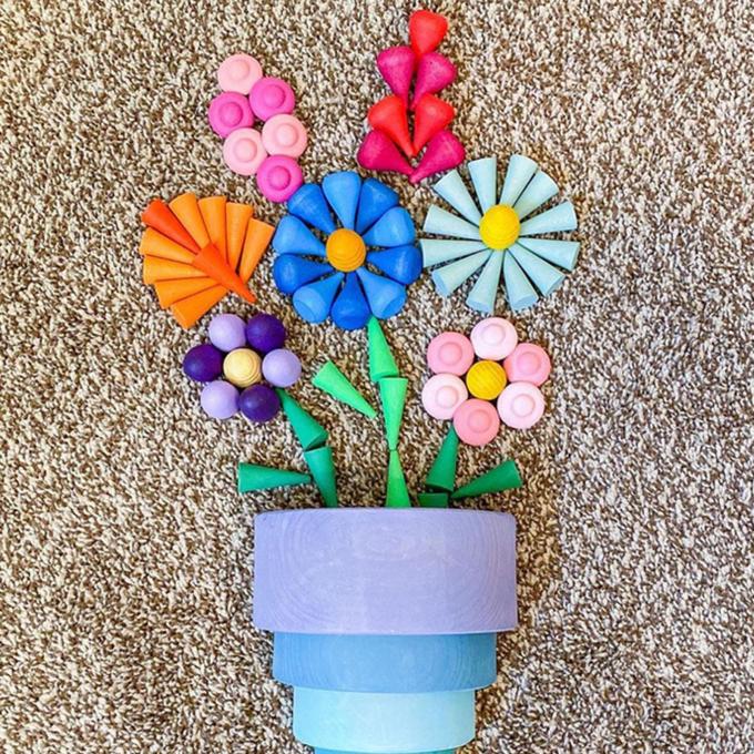 Hölzerne Regenbogen-lose Teil-pädagogisches Spiel stellte bunten Waldorf Toy Montessori Stacking Blocks für Kinderkleinkind-Vorschulbaby ein