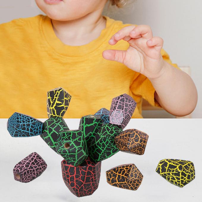 Spaß-balancierender Kaktus, der Toy Perception Toys für Vorschulkleinkinder stapelt