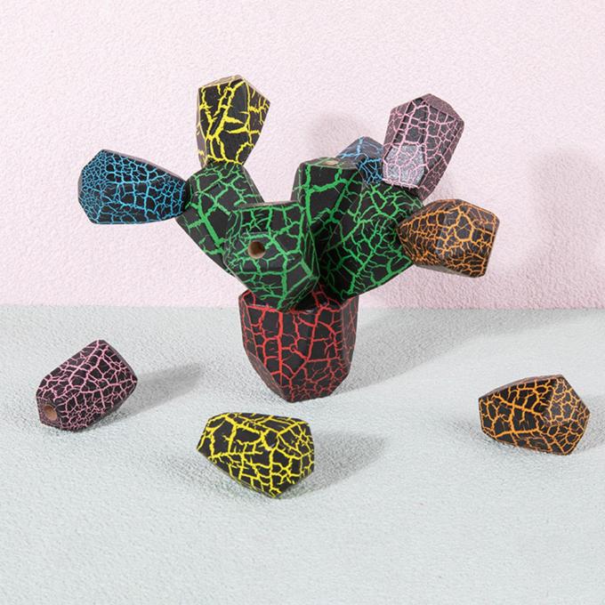 Spaß-balancierender Kaktus, der Toy Perception Toys für Vorschulkleinkinder stapelt