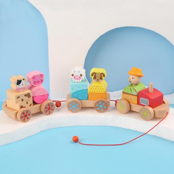 Hölzerner Zug-LKW formen pädagogisches Spielzeug DIY für Vorschulkleinkind-Kinder
