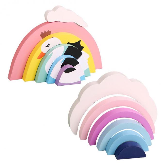 Bunte Bausteine, pädagogischer Regenbogen 6 Stücke Toy Brick für die Mädchen neugeboren