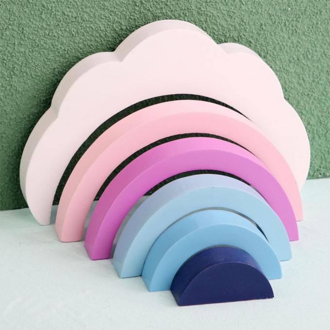 Bunte Bausteine, pädagogischer Regenbogen 6 Stücke Toy Brick für die Mädchen neugeboren
