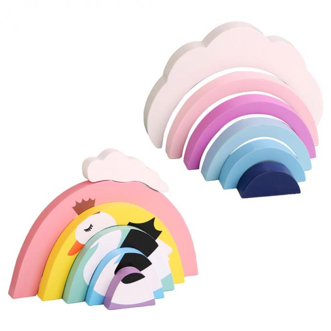 Bunte Bausteine, pädagogischer Regenbogen 6 Stücke Toy Brick für die Mädchen neugeboren