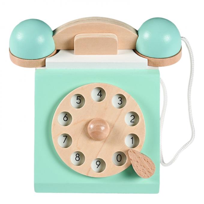 Weinlese-täuschen antikes Skala-Telefon Spiel Montessori wechselwirkendes frühes Edcuation hölzerner Toy Role Play für Kinder vor